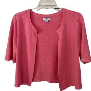 Croft & Barrow Pink Cardigan Sweater Bolero Short Sleeve Open Front Soft Size S